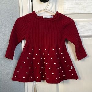 Charming Red Kids Sweater with Dots with matching bloomers